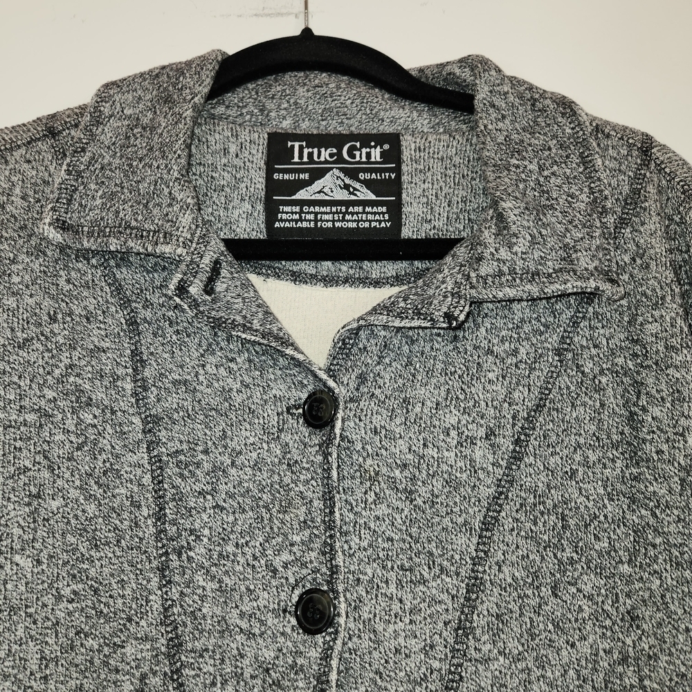 True Grit Women's Gray Marled Jacket/Blazer Size S Button Front Collar Comfort - Picture 4 of 12